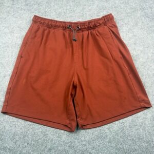 Avalanche Mens Active Hiking Shorts Rust Orange Elastic Toggle Waist 7 Inseam